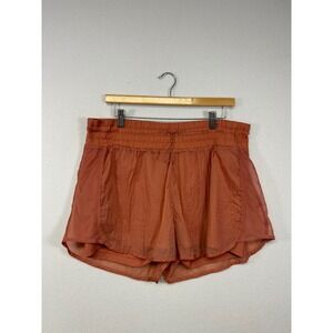 Gorpcore Old Navy Active Womens XL Rust Orange Layered Mesh Running Shorts